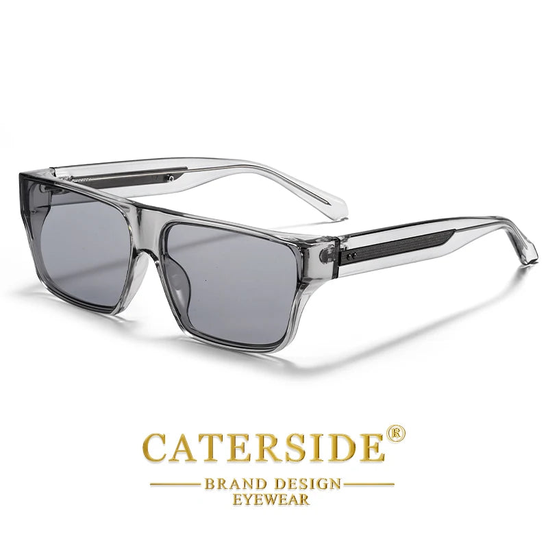 CATERSIDE Square Men's Sunglasses Luxurious Gold Temple Decoration Sun Glasses Fashion Women's Outdoor Travel Eyewear UV400