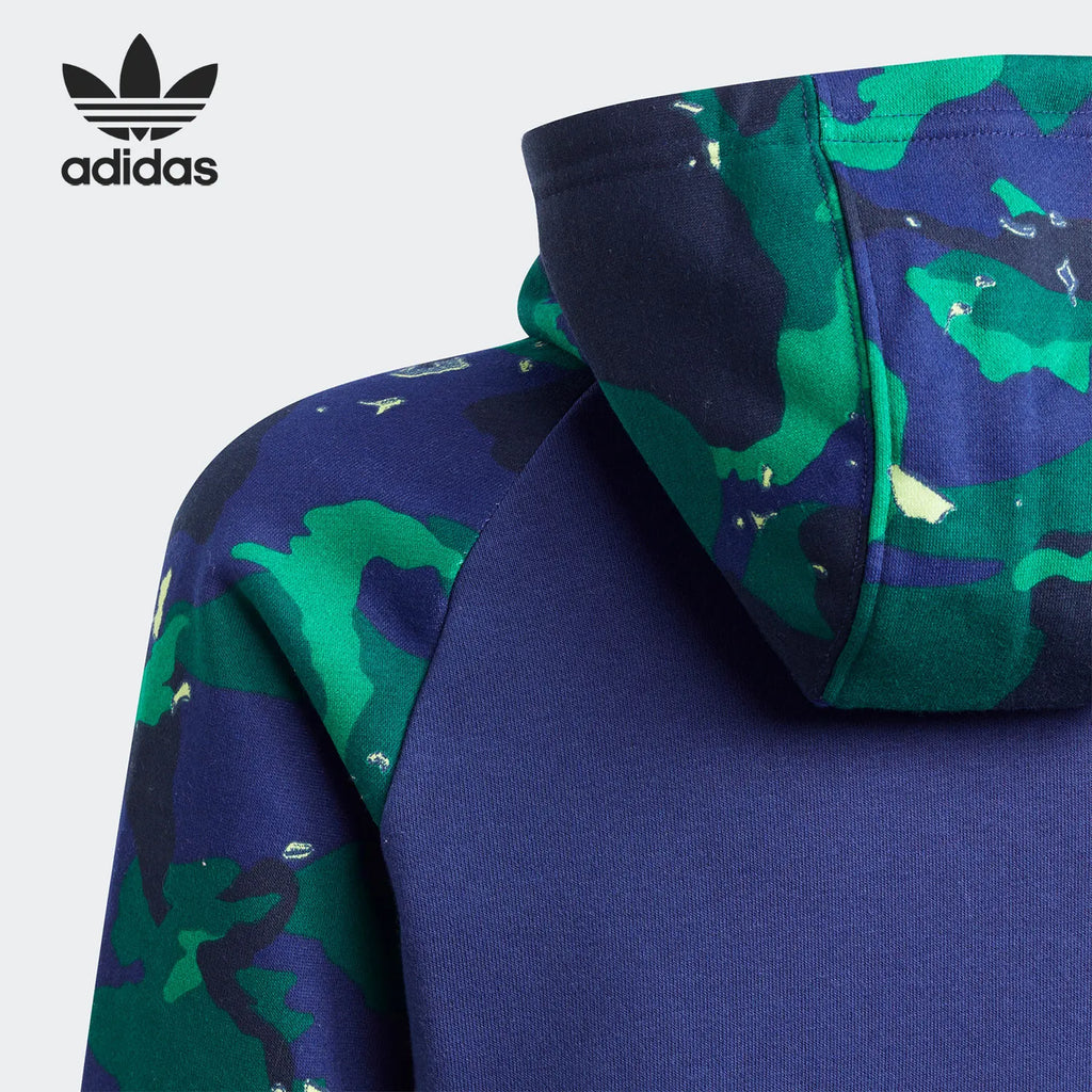 Adidas genuine clover children's printed hooded casual sports sweatshirt H20312