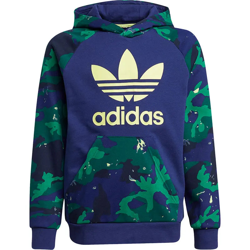 Adidas genuine clover children's printed hooded casual sports sweatshirt H20312