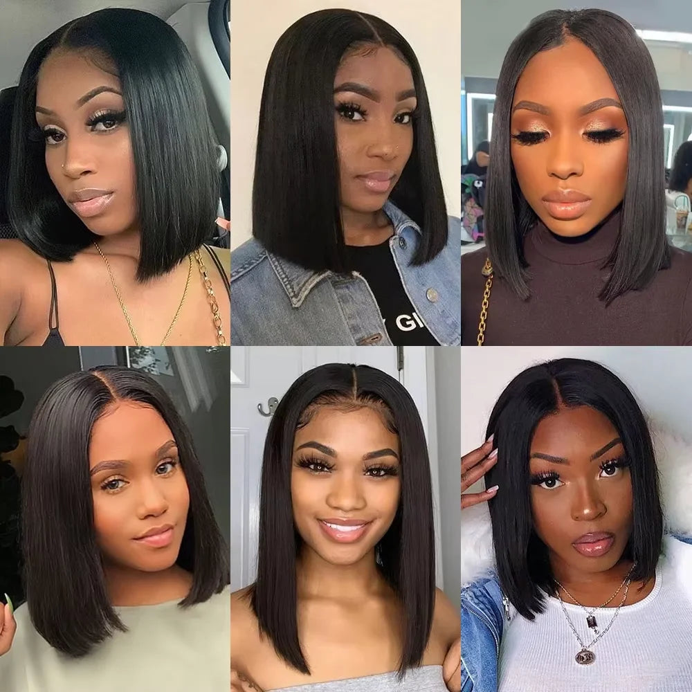 Bone Straight Human Hair 13x6 Lace Frontal Wigs Brazlian Transparent HD Bob Wigs 13x4 4x4 Lace Frontal Wigs For Women Preplucked