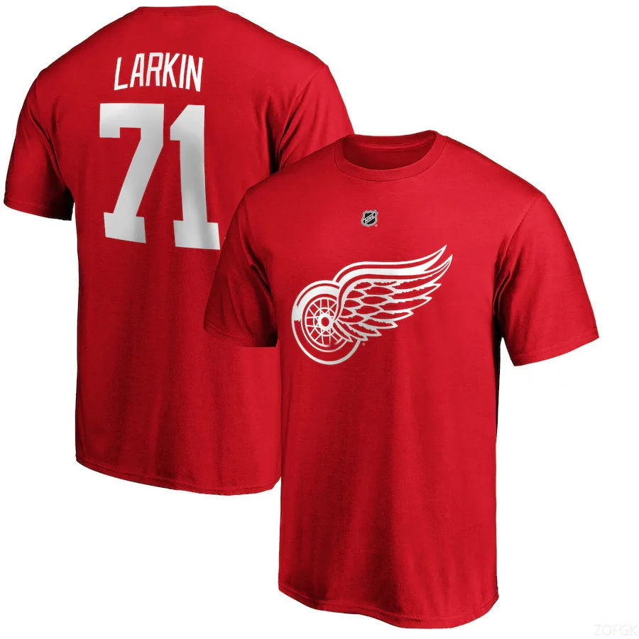 2025 New NHL Red Wing Ice Hockey T-shirt American Sports Loose Large T-shirt Short Sleeve