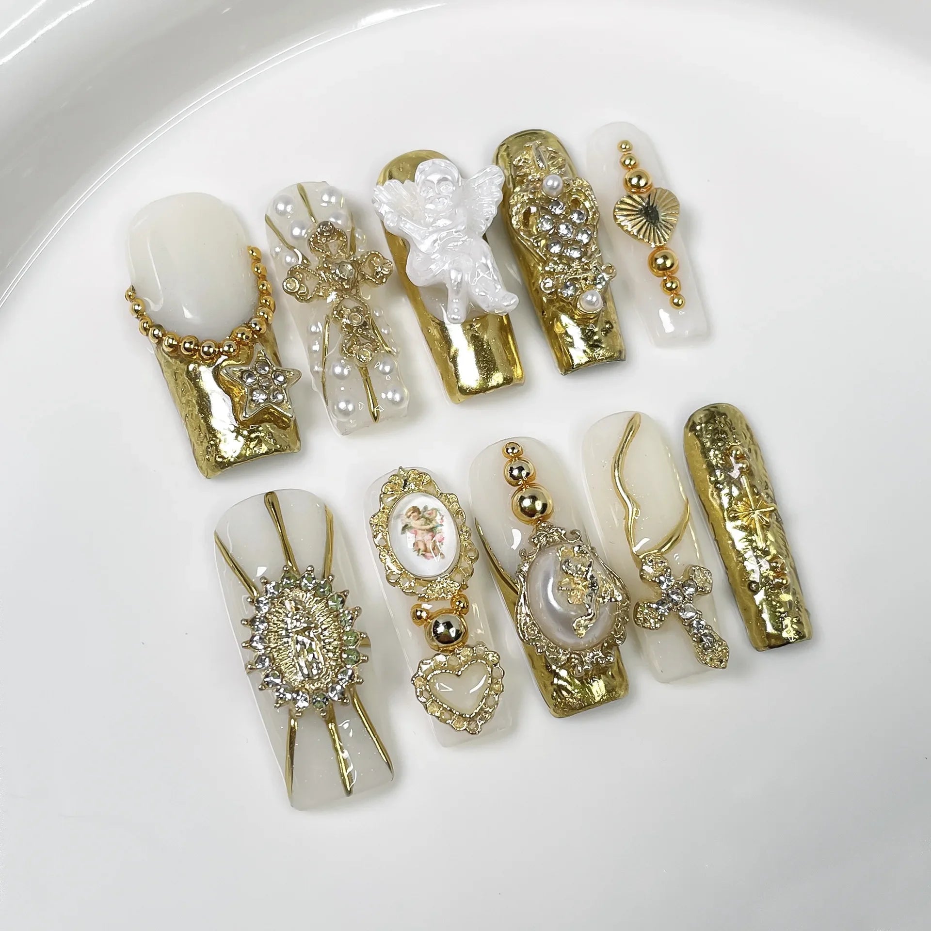 10Pcs Pink Simple Coffin Press on Nails Handmade French Ballet Mid-length Fake Nail Artificial Acrylic Fashion Wearable Nail Art