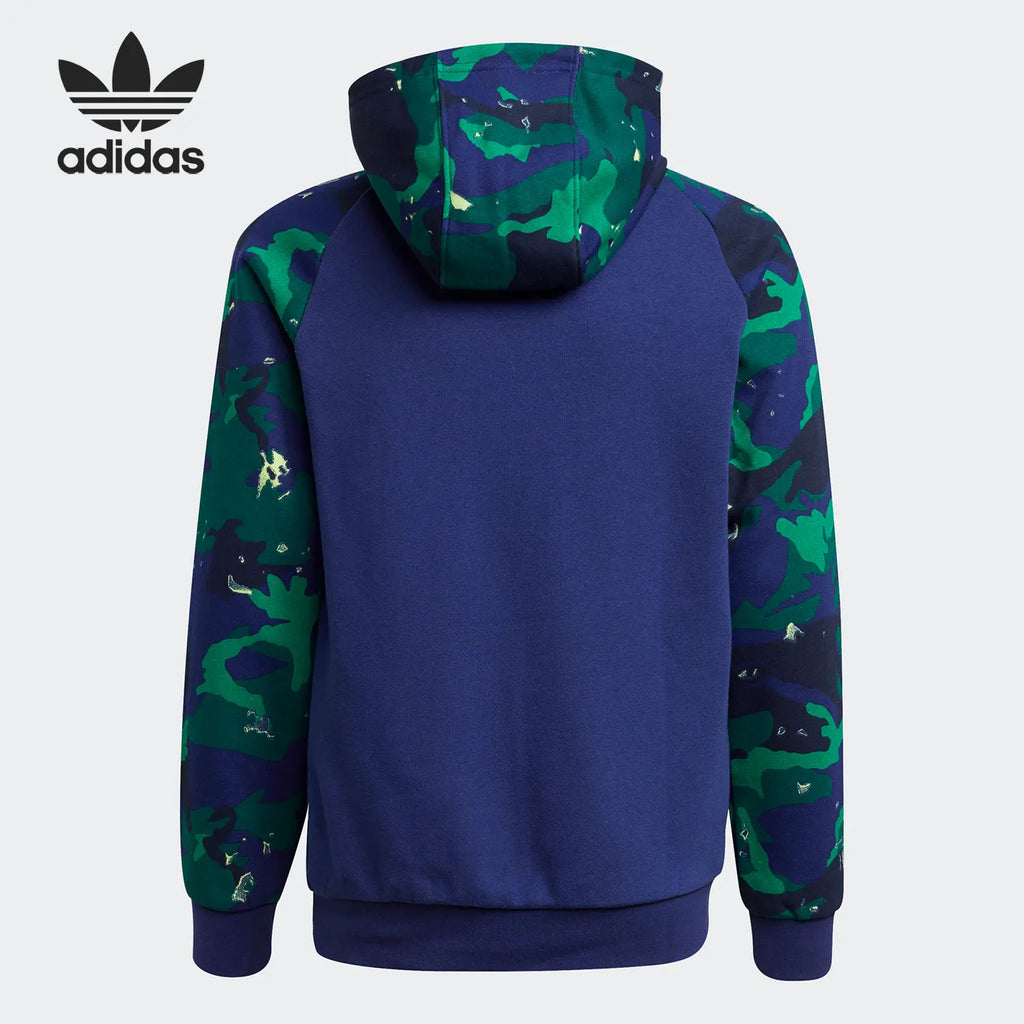 Adidas genuine clover children's printed hooded casual sports sweatshirt H20312