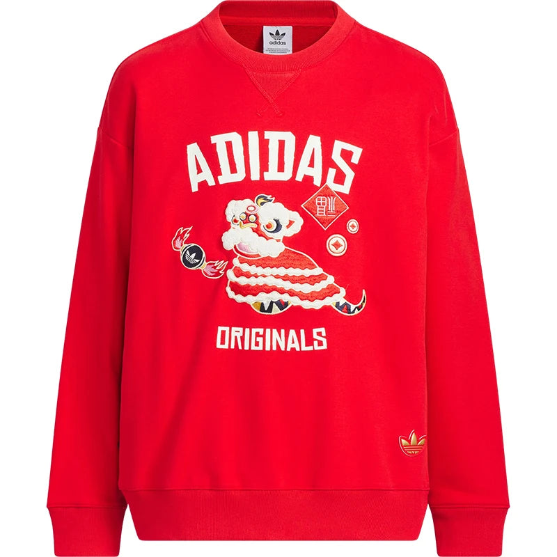Adidas Official Genuine Three Stripes Kids' Sport Pullover Loose Round Neck Sweatshirt JM5862