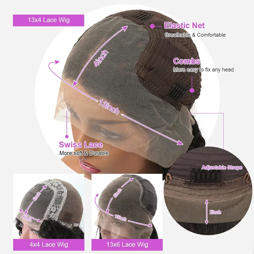 Bone Straight Human Hair 13x6 Lace Frontal Wigs Brazlian Transparent HD Bob Wigs 13x4 4x4 Lace Frontal Wigs For Women Preplucked