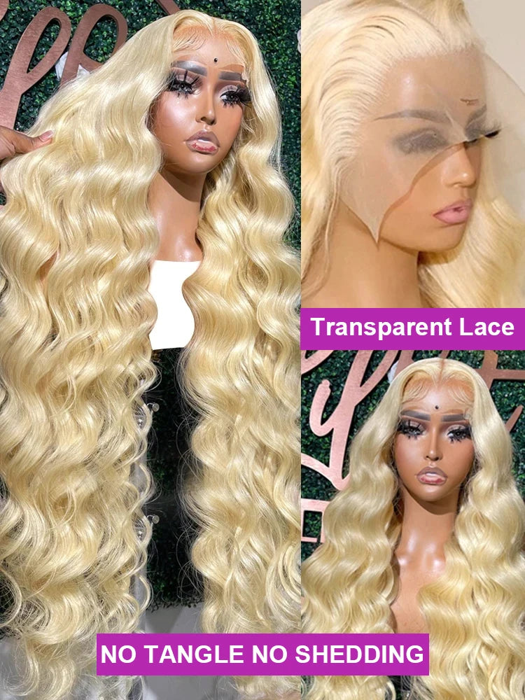 613 Blonde Body Wave 13x6 HD Lace Frontal 100% Human Hair Wigs 30 40Inch Honey Colored Water Wave Lace Front Wig for Black Women