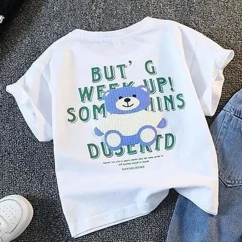 Children's Clothing Set New Boys' Summer Short Sleeve T-shirt Shorts Baby Cool Denim Shorts Two Piece Set Kids Outfits