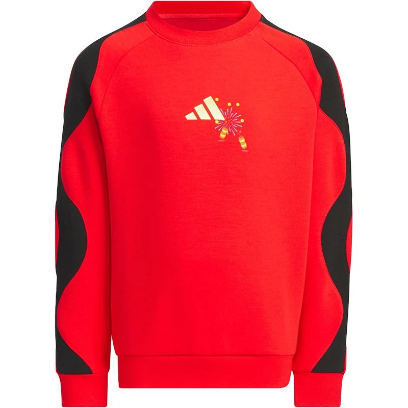 Adidas Official Genuine LK KN SWEAT Kids' Knitted Warm Round Neck Sweatshirt JM5839