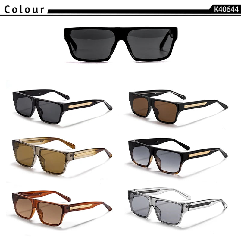 CATERSIDE Square Men's Sunglasses Luxurious Gold Temple Decoration Sun Glasses Fashion Women's Outdoor Travel Eyewear UV400