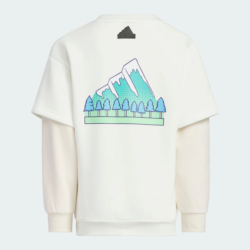 Adidas Official Genuine LK KN CREW Kids' Simple Loose Casual Sweatshirt JJ4957